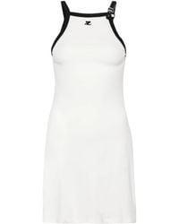 Courreges - Abito corto con applicazione logo - Lyst