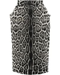 Saint Laurent - Zijden Rok Met Luipaardprint - Lyst