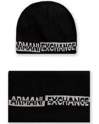 ARMANI EXCHANGE - Intarsien-Set aus Schal und Beanie - Lyst