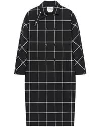 Courreges - Checked Double-Breasted Coat - Lyst