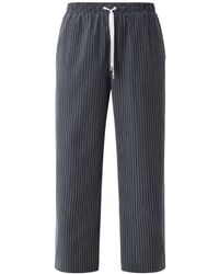 Liu Jo - Pantalones A Rayas Diplomáticas Con Inserción De Encaje - Lyst