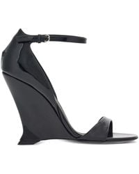Ferragamo - 100mm Patent Leather Sandals - Lyst