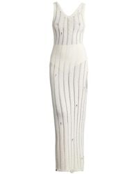Laneus - Distressed Ribbed-Knit Dress - Lyst