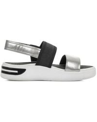 Geox - Metallic-Effect Touch-Strap Sandals - Lyst