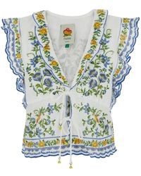 FARM Rio - Emily Floral Tapestry Blouse - Lyst