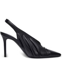 Courreges - Draped Faux Leather Slingbacks - Lyst