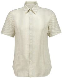 120% Lino - Striped Short-Sleeve Shirt - Lyst