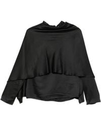 Rohe - Satin Draped-Cape Blouse - Lyst