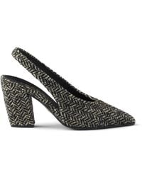 Prada - Decollete Chevron Slingback Pumps - Lyst