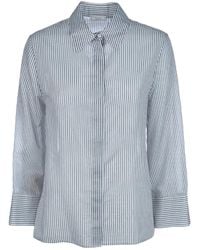 Peserico - Striped Three-Quarter-Sleeve Shirt - Lyst