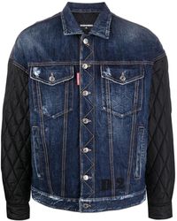 DSquared² - Chaqueta vaquera con manga en contraste - Lyst
