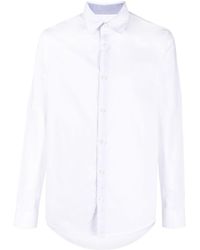 Armani Exchange - Logo-embroidered Long-sleeve Cotton Shirt - Lyst