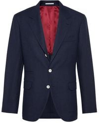 Brunello Cucinelli - Wollen Blazer Met Enkele Rij Knopen - Lyst