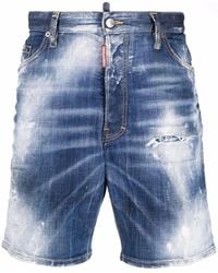 DSquared² - Short En Jean À Patch Logo - Lyst