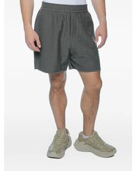Emporio Armani - Monogram-Pattern Elasticated-Waist Track Shorts - Lyst