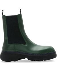 Burberry - Bottines En Cuir À Bout Rond - Lyst