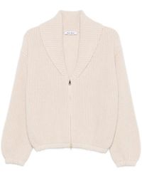 ELY ELY - Cardigan En Maille Côtelée À Zip - Lyst