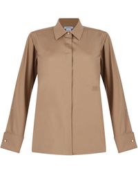 Max Mara - Hemd Mit Logo-Stickerei - Lyst