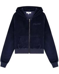 Sporty & Rich - Signature Logo Krystal Logo-Embellished Hoodie - Lyst