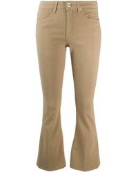 Dondup High-rise Cropped Kick-flare Jeans - Natural