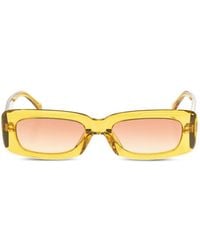 The Attico - X Linda Farrow Mini Marfa Logo-Plaque Rectangle-Frame Sunglasses - Lyst