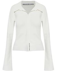 Alexander Wang - Polo-Collar Long-Sleeve Blouse - Lyst