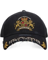 Martine Rose - Distressed Crest-Embroidered Cotton Baseball Cap - Lyst