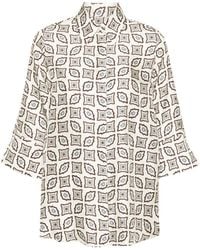 Alberto Biani - Seidenhemd mit geometrischem Print - Lyst