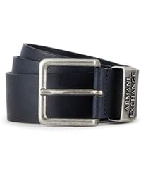 Armani Exchange - Logo-hardware Leather Belt - Lyst
