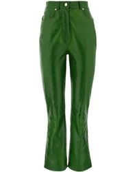 Ferragamo - High-Waisted Flared Leather Trousers - Lyst