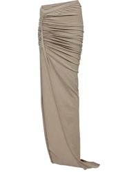 Rick Owens - Gedrapeerde Asymmetrische Rok Met Split - Lyst