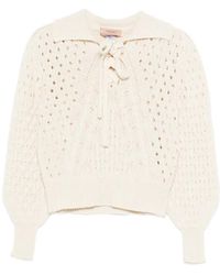 Twinset - Pull En Maille Torsadée Avec Nœud - Lyst