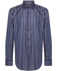 BOSS - Striped Poplin Shirt - Lyst