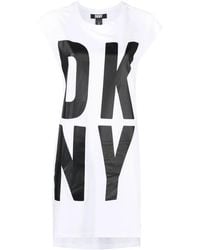 DKNY - Logo-Print Sleeveless Tunic Top - Lyst