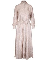 Kiton - All-Over-Pattern Drawstring-Waist Dress - Lyst