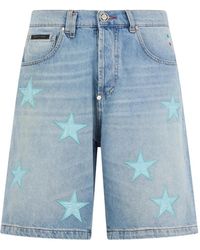 Philipp Plein - Star-Patch Denim Shorts - Lyst