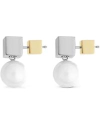 Ivi - Pearl-Drop Cube Earrings - Lyst
