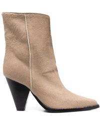 SCAROSSO - Emily Pointed Heeled Boots - Lyst