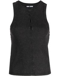 DKNY - Cut-out Detailing Ribbed Tank Top - Lyst