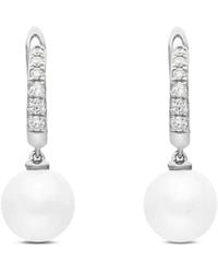 David Yurman - Sterling Pearl And Diamond Drop Earrings (15.6Mm) - Lyst