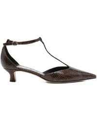 Aeyde - Escarpins En Cuir À Effet Peau De Serpent 30 Mm - Lyst