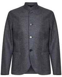 Harris Wharf London - Nehru Mandarin-Collar Virgin-Wool Jacket - Lyst