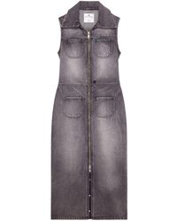 Courreges - Jeanskleid mit Taschen - Lyst