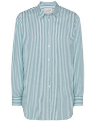 MC2 Saint Barth - Brigitte Striped-Print Cotton Shirt With Beach Club Embroidery - Lyst