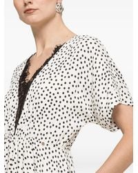 Nissa - Polka-Dot Viscose Midi Dress - Lyst