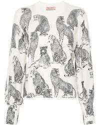 Twinset - Gestrickter Pullover Mit Jaguar-Print - Lyst