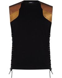 DSquared² - Panelled Lace-up Tank Top - Lyst
