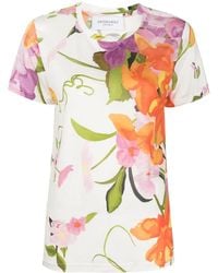Viktor & Rolf - Floral Print Organic Cotton T-Shirt - Lyst