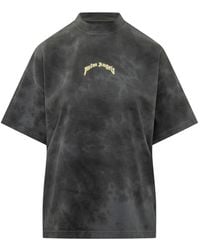 Palm Angels - Palm-Print Acid-Wash T-Shirt - Lyst