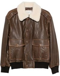 DUNST - Shearling-Collar Leather Jacket - Lyst